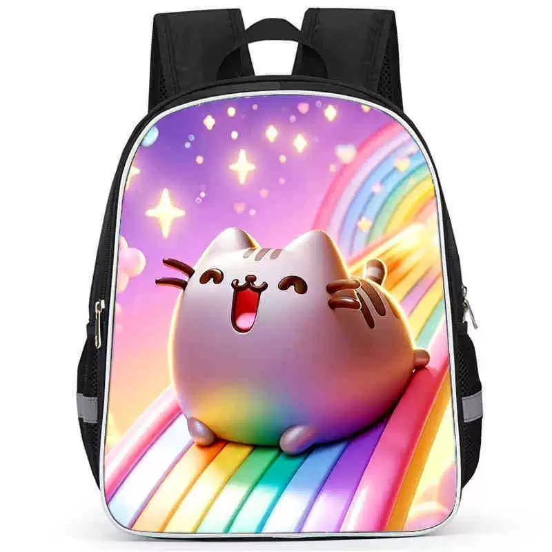 Рюкзак учебный Pusheen Fat Jimao с принтом периферийного типа, через стекло, зарубежная торговля, школьный рюкзак