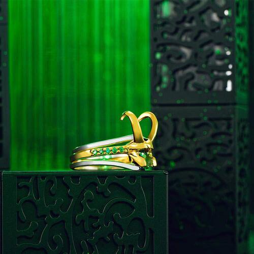 Long Rui Loki Helmet Ring—3-in-1 European and American Style Creative New Jewelry Ring and Earrings—Loki, God of Thunder