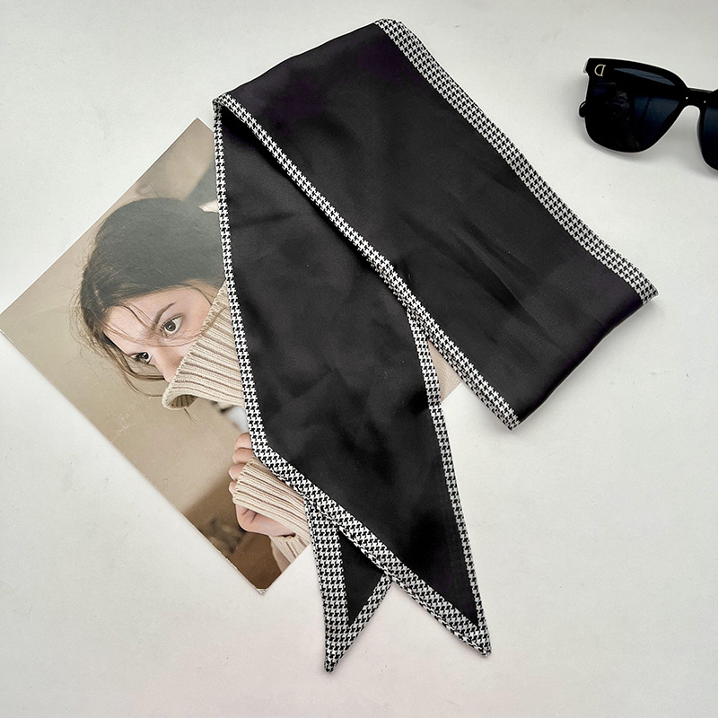 Bufandas de seda de ángulo oblicuo 2025 nuevo bufandas de diamante retrógrado decoración multifuncional de ángulo agudo moda bufandas largas correa de pelo