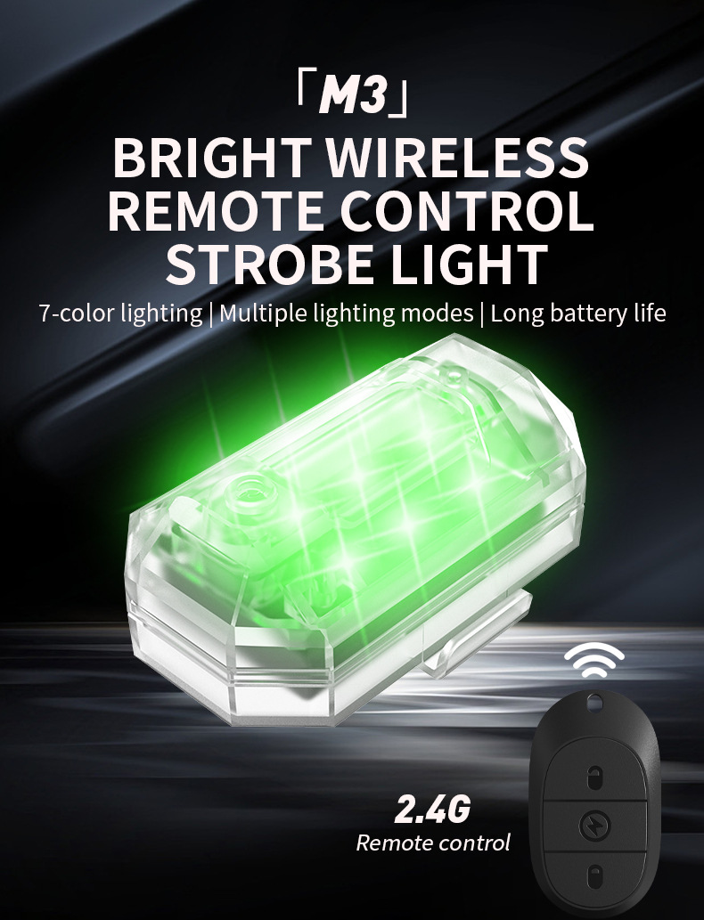 Flashing Lights, Aircraft Lights, Remote-Controlled Outdoor Lighting, Long-Lasting Waterproof Motorcycle and Car Anti-Collision Lights, Pilot Lights
