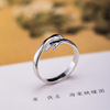 素十八 Tide, fashionable ring, silver 925 sample, simple and elegant design, Korean style