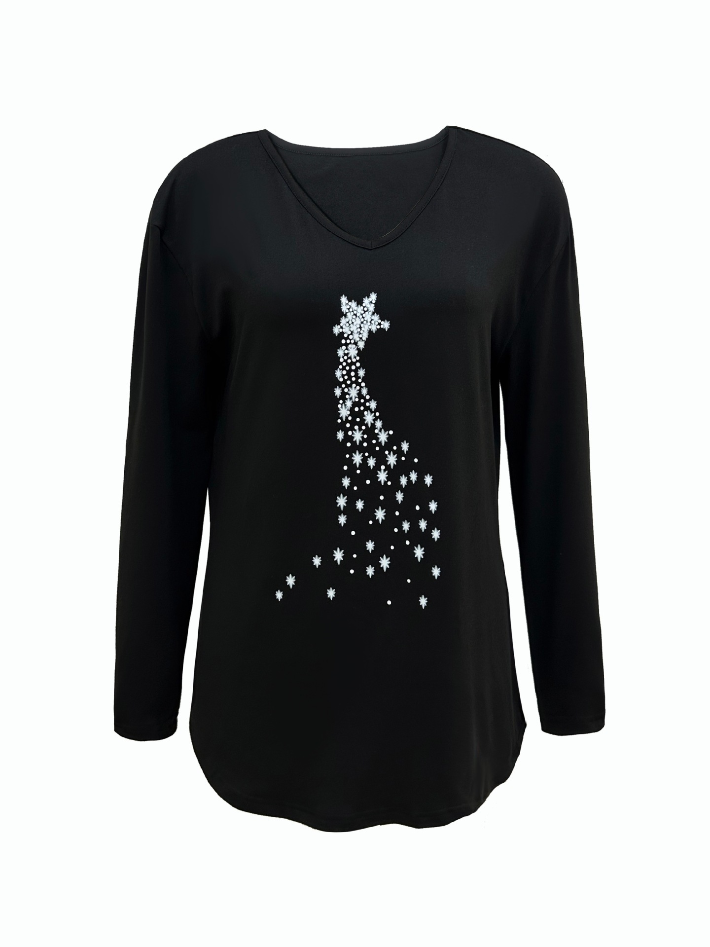 金韩欧码女装秋季新款星星印花长袖上衣女士日常休闲百搭套头包邮