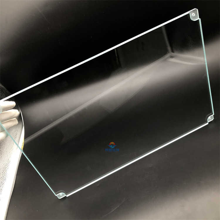 10mm厚白平面玻璃 四角挖台阶打孔精磨钻孔 超白玻璃钢化