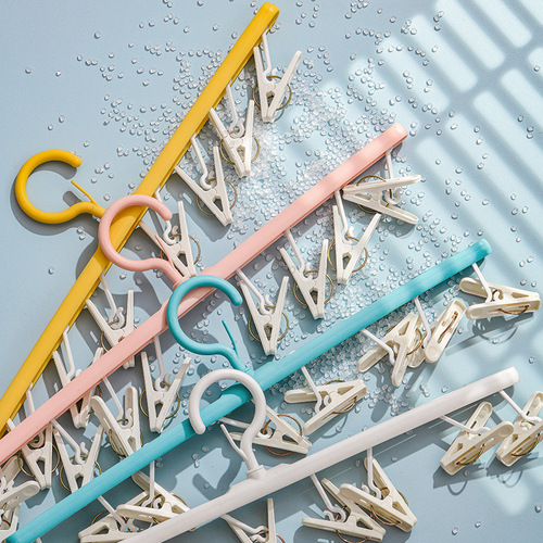 Infant Clothes Hanger Children Newborn Baby Towel Cloth Small Clothes Hanger Multiple Clips Multi-functional Anti-slip Drying Clothes Hanger