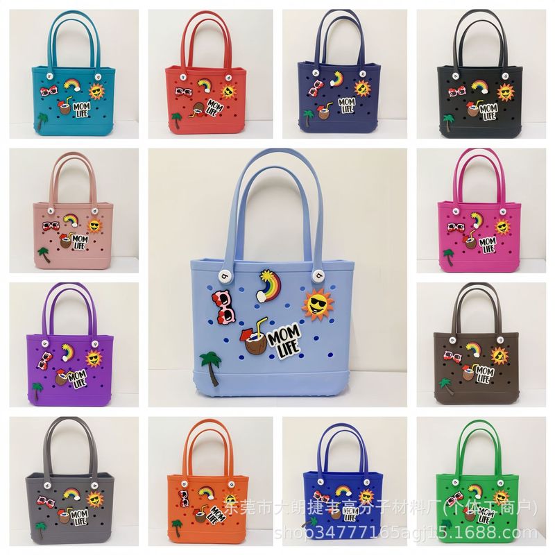 European and American Large EVA Beach Bag Multi-function Storage Bag Women's Handbag DIY Hole Bag Large Capacity in stock