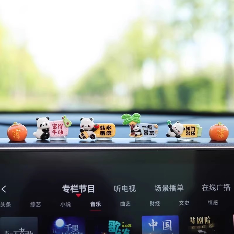 Mengzuan 2025 インターネット有名人の新しい車かわいいペットミニパンダ装飾品車の小さな新鮮な装飾用品|undefined