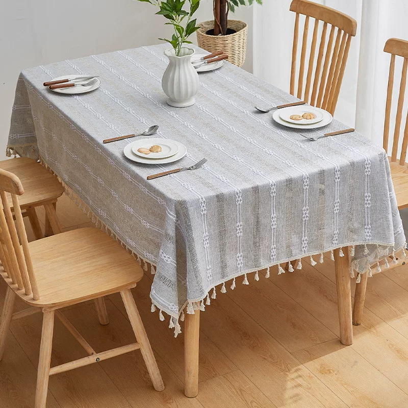 New French retro pastoral hollow cotton and linen tablecloth rectangular dining table coffee table cloth tablecloth cabinet cover household