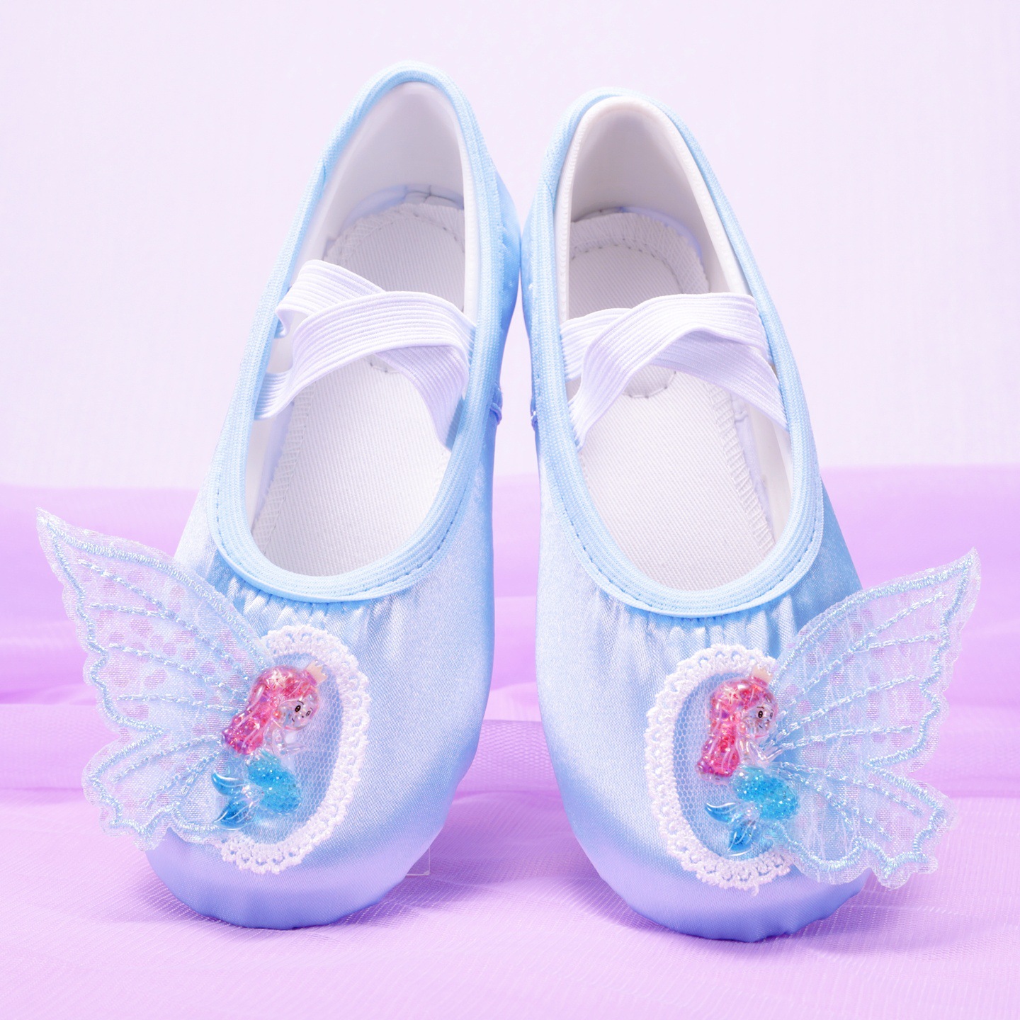 Mermaid Kidsren's Dance Shoes Soft Sole Practice Dance Shoes Cute Stage Performance Ballet Cat Claw Shoes 8136