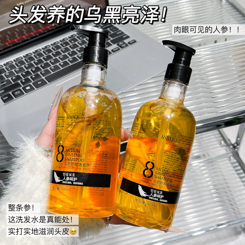 Shampoo para el cabello de ginseng refrescante anti-caspa anti-picazón cabello flojo mejora el champú pellizco al por mayor fabricante