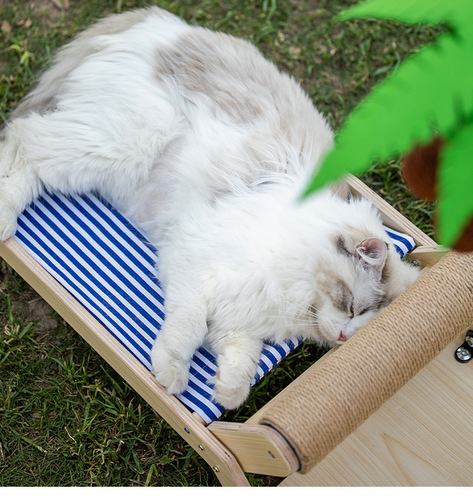 Cat Bed Summer Beach Bed Cat Nest Cat Tree All-Season Recliner Cat Scratching Post Elevated Pet Bed Cat Hammock