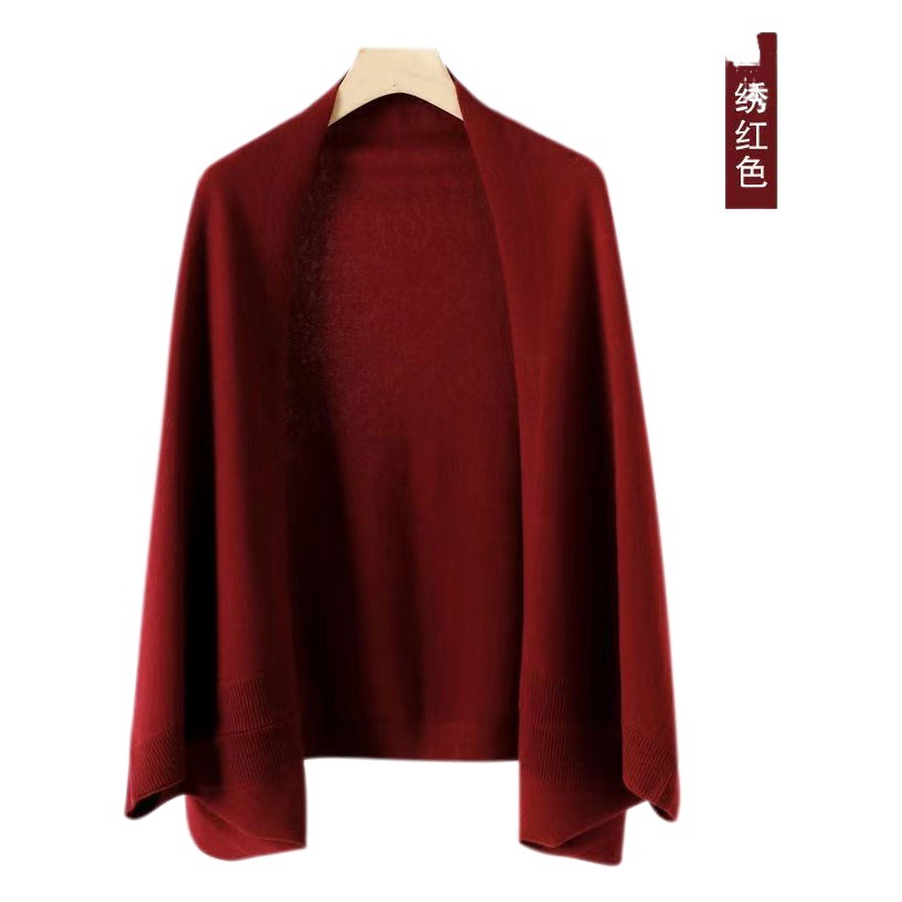 Wool Knitted Shawl 2024 Autumn and Winter New Outfit Fashion Stylish High-end Cardigan Scarf Women