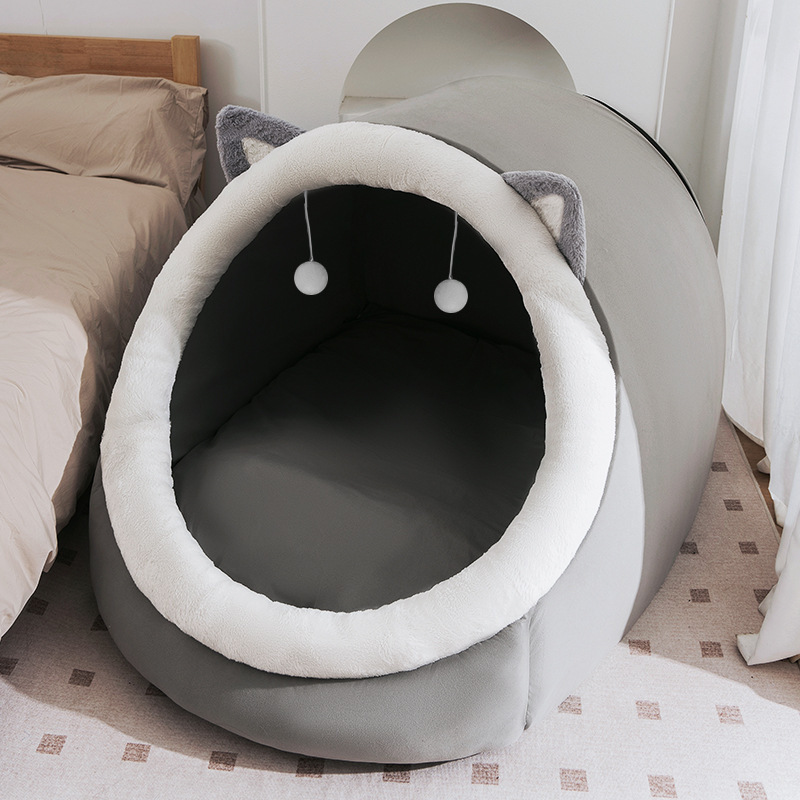 La guarida para gatos súper grande puede ser tumbada. La guarida para gatos humana de celebridades de Internet se engrosará y se calentará en invierno. La perrera extraíble y lavable