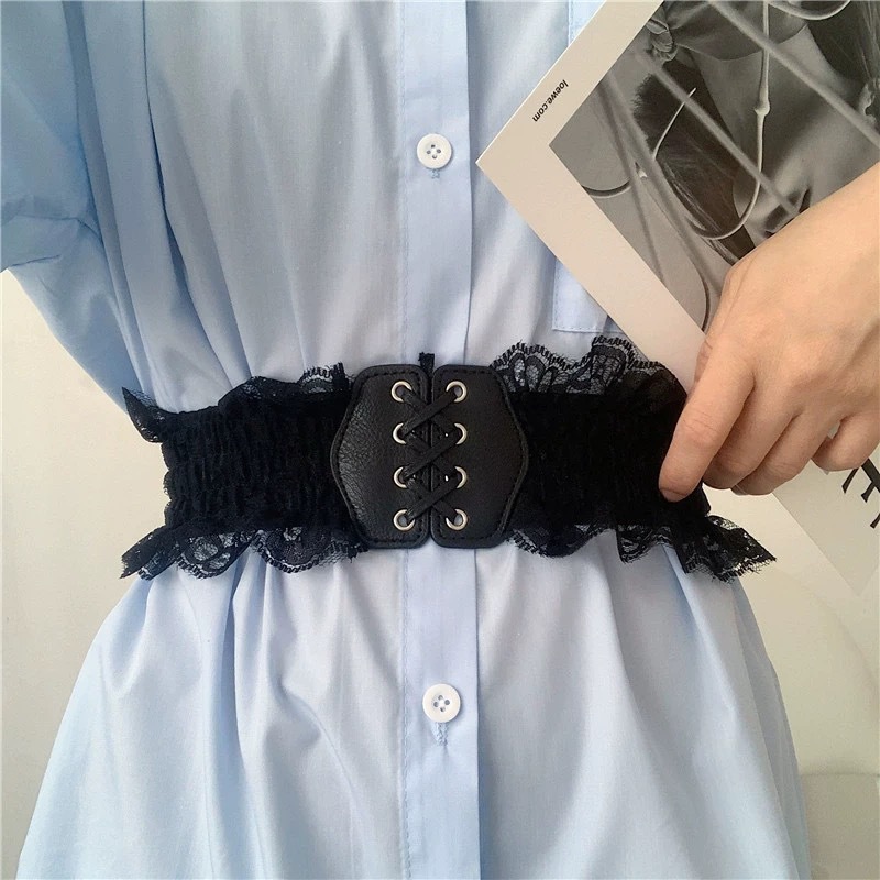 Women's Corset Belt Elastic Waist-shaping Lace Cincher For Dress_voghion.com