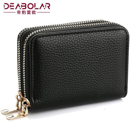 Multifunctional card holder wholesale  new accordion card holder double zipper women's wallet large capacity pu card holder