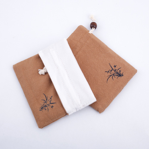 Manufacturer Wenwan cloth bag drawstring lucky bag Buddha beads bracelet bag jewelry canvas storage bag tips