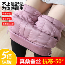蚕丝棉裤女加绒加厚外穿打底裤秋冬季高腰一体东北特厚超厚保暖裤