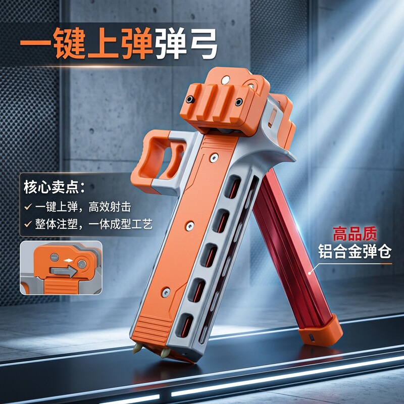 One-click automatic spring-loaded slingshot with aluminum alloy magazine, professional feel, enhances shooting experience, multi-fire, high elasticity One-click automatic spring-loaded slingshot with aluminum alloy magazine, professional feel, enhances shooting experience, multi-fire, high elasticity