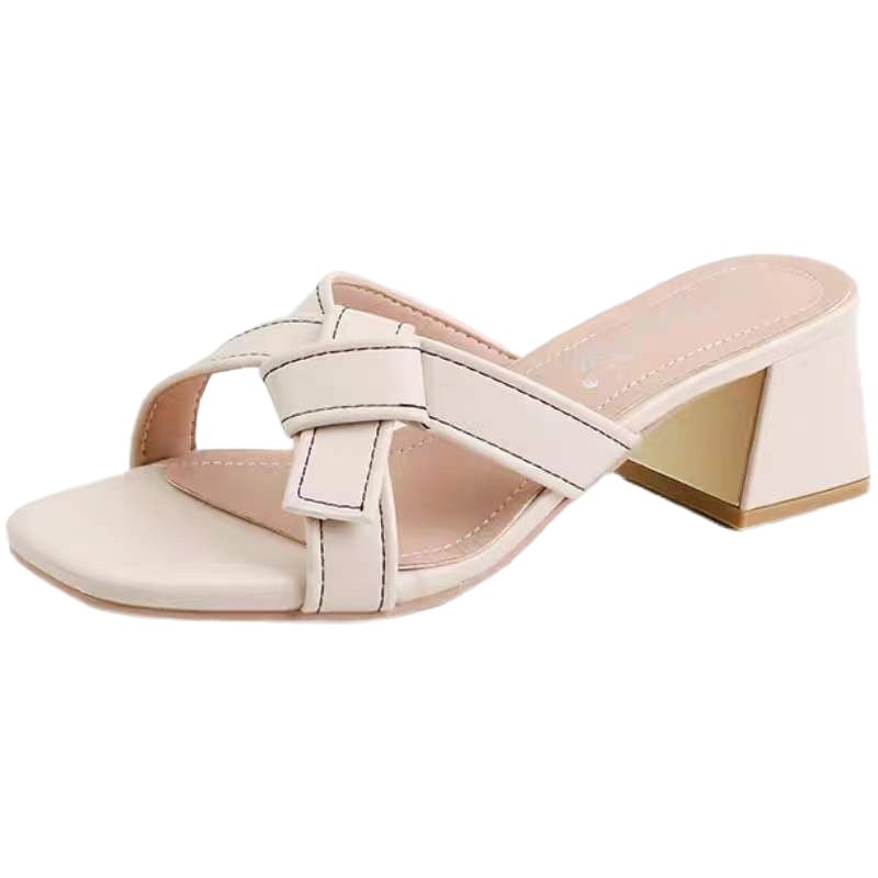 Viento maduro en verano 2026 nuevo nicho de moda casual zapatillas de tacón medio diarias cómodas zapatillas frías de verano image 5