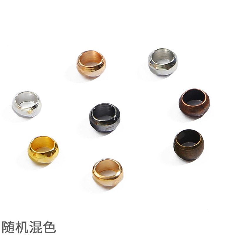 Diyアクセサリー製作材料部品銅製七色位置決めビーズブレスレットビーズ位置決めボタンクロスボーダー