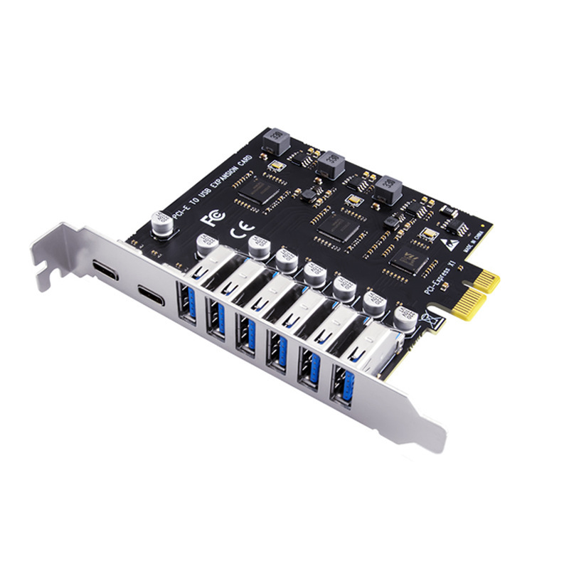 USB3.2拡張カード8ポートアダプタpci-e変換USB3.2 typeデスクトップUSB3.2拡張カード4ポート|undefined