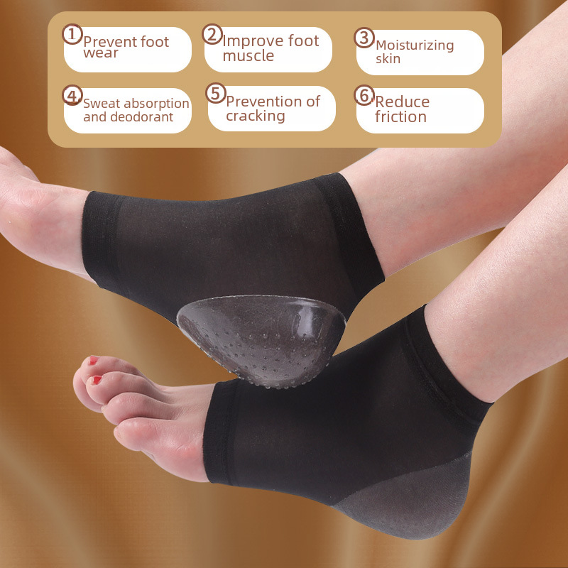 Copertura protettiva per tallone Calze di seta Traspirante Primavera Estate Autunno Copertura ultrasottile per tallone Calzini anti-screpolature in silicone Tallone screpolato Protettivo C_voghion.com