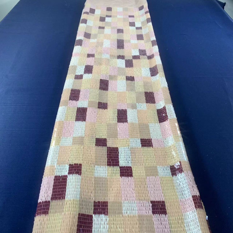 Multicolor pequeño cuadrado geometría tela de forma especial vestido de boda comercio exterior transfronterizo Medio Oriente tela de moda europea
