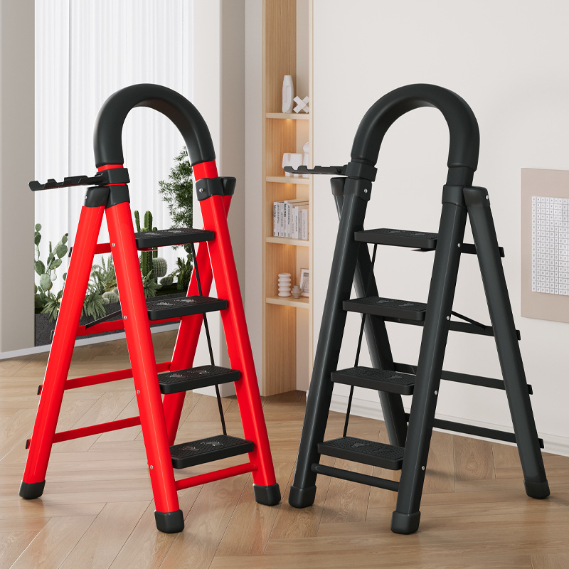 梯子家用折叠梯子加厚踏板人字梯四步五步移动楼梯多用途室内梯