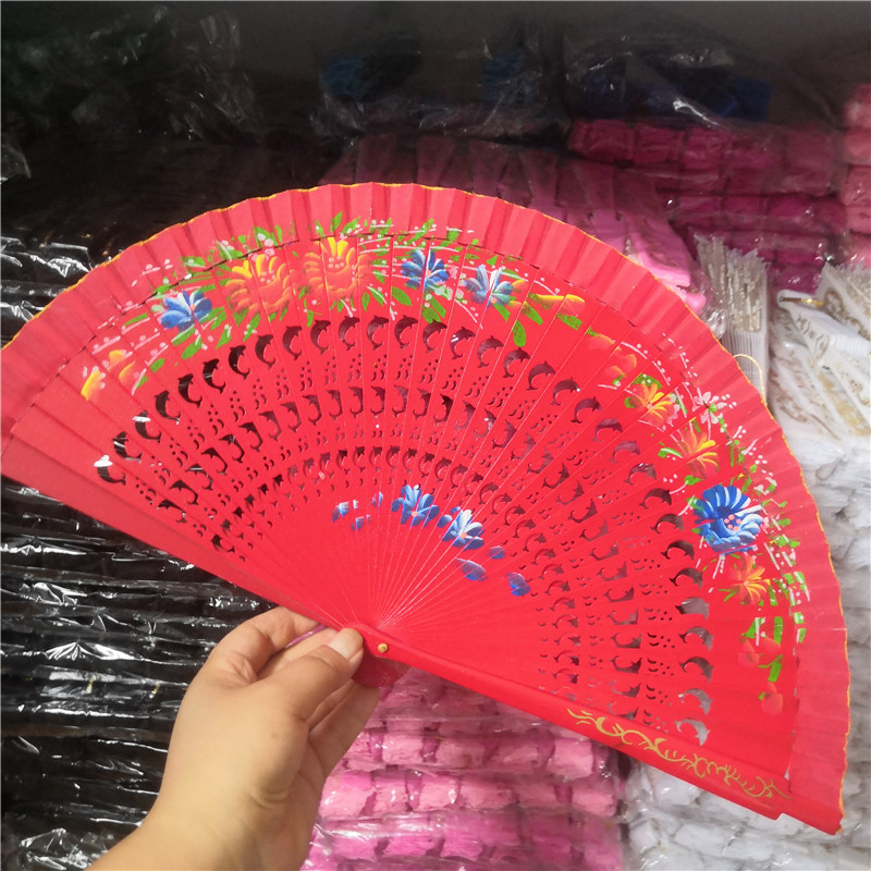 70g Weight Fan Home Textiles & Decor Type Wood Material Flower Pattern All Seasons Season Elegant Style Elegant Flower Wood Fan 16