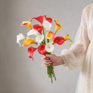 PU mini calla lily artificial flower manufacturer fake flowers and green plants wholesale wedding decoration INS style cross-border crafts