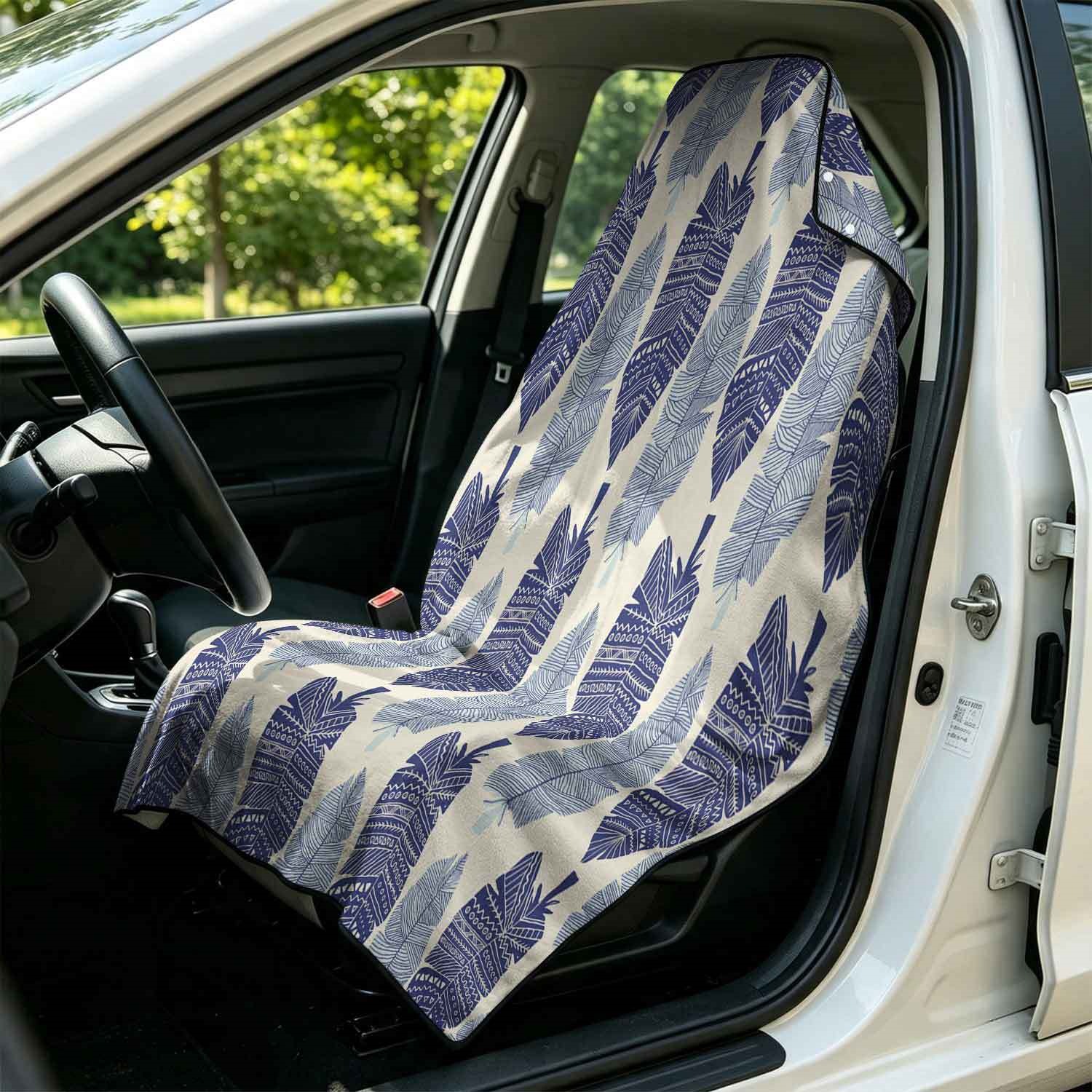 Geometric Bath Towel Car Seat Cover 2-in-1 Microfiber Outdoor Beach Car Dual-Use Universal Seat Cushion