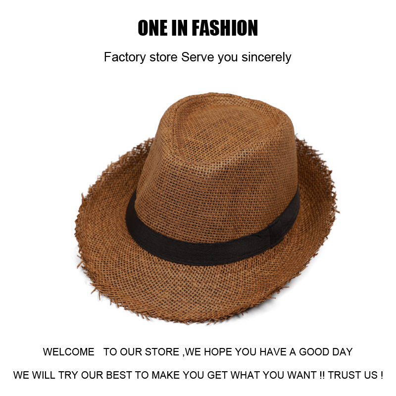 Beach Hat Parent Child Style Paper Straw Printed Hat Sunshade Summer And Autumn Sun Hat Outdoor Beach Straw Hat British Hat_voghion.com