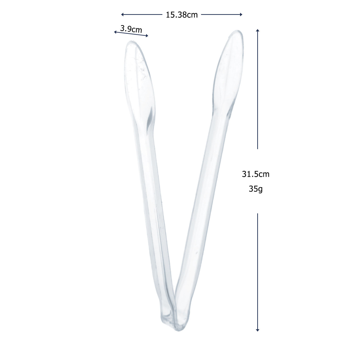 Tenedor de plástico transparente desechable grande endurecido PS set de cubiertos de banquete servicio público clips de cuchara