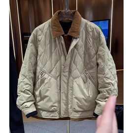 羽丝两件翻领夹克保暖新款外套潮流冬季轻薄休闲短款棉服男士现货