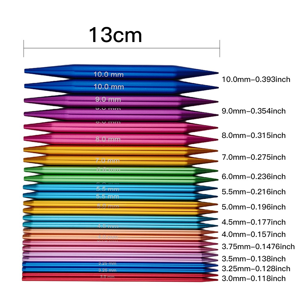 Herramientas de tejido transfronterizas aguja de suéter 13cm aguja de anillo desmontable conjunto de aguja de anillo de suéter de óxido de aluminio