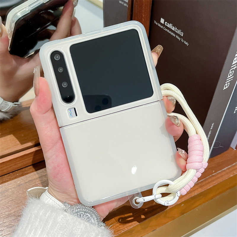 Huawei pura x 携帯電話ケースゼリー無地 purax 折りたたみスクリーンシンプルなコントラストカラーハンドロープ女性の保護カバーに適しています|undefined