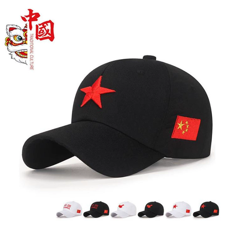 Шляпа в китайском стиле National Tide, Повседневная Бейсболка с пятью звездами, Мужская и Женская весенне-осенняя модная Кепка с вышивкой, шляпа от солнца