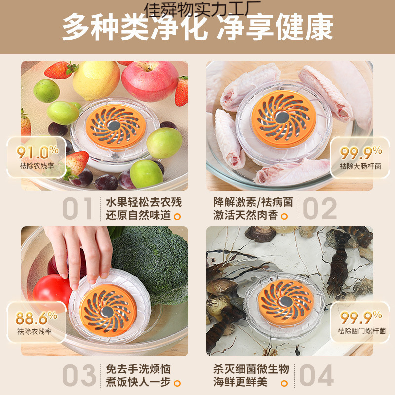 跨境新款果蔬清洗机洗菜机净化器家用食材清洗器水果蔬菜去农残消|undefined