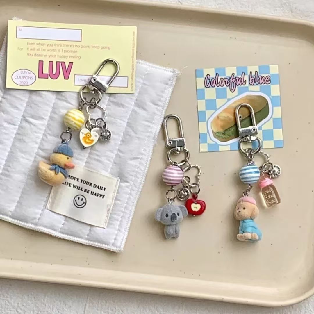 15g Weight Mobile Phone Chain, Keychain Classification 1 Piece Quantity Flocking Material Book, Animal, Bag, Cartoon Pattern Cute, Sweet Style 1 Piece Book Animal Bag Mobile Phone Chain Keychain Flocking Cute Sweet Mobile Phone Chain Keychain 无