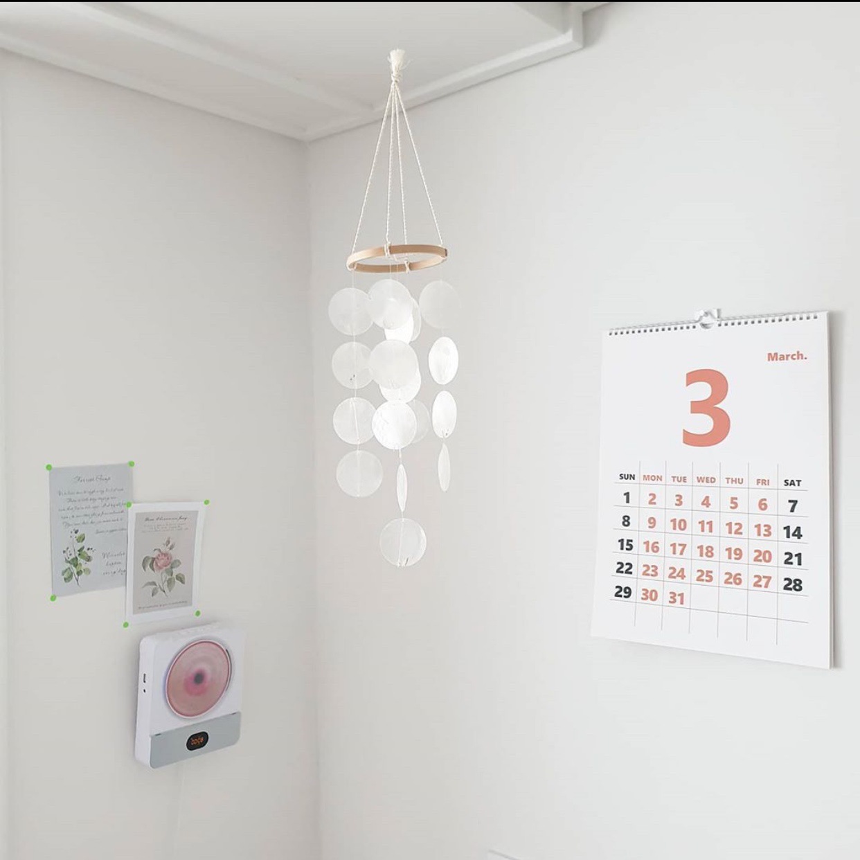 RAIN BING INS 바람 껍질 바람 차임 어린이 방 침실 바람 차임 작은 펜던트 사진 사진 소품 생일 선물