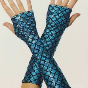 Amazon AliExpress Color Changing Magic Mermaid Dress Halloween Stage Performance Fish Scale Gloves Cross Border