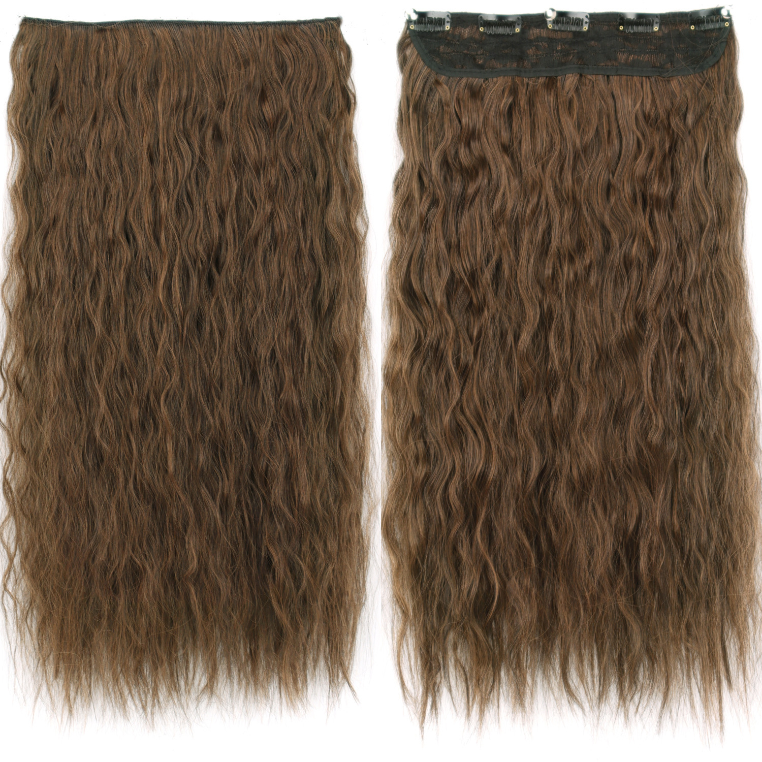 80CM maíz fijo extensión de cabello rizado natural esponjoso cabello rizado peluca de maíz