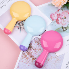 廠家批發圓形手持鏡手柄鏡女生便攜隨身化妝鏡補妝鏡塑料小鏡子