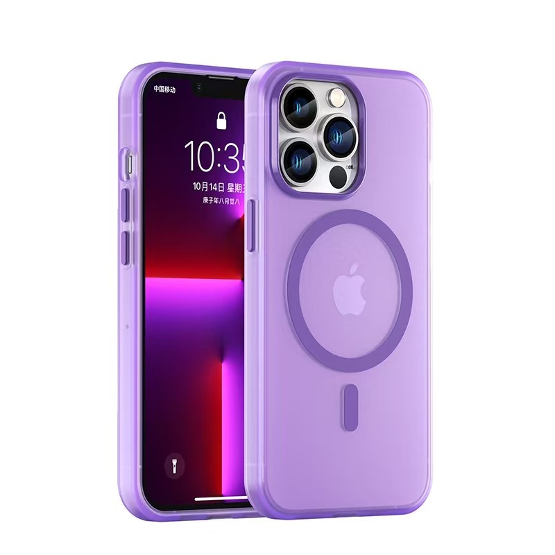 Apunción magnética de color fluorescente simple para iphone16ProMax funda para teléfono móvil 13 sensación de piel 14 Apple 15 hombres y mujeres 16