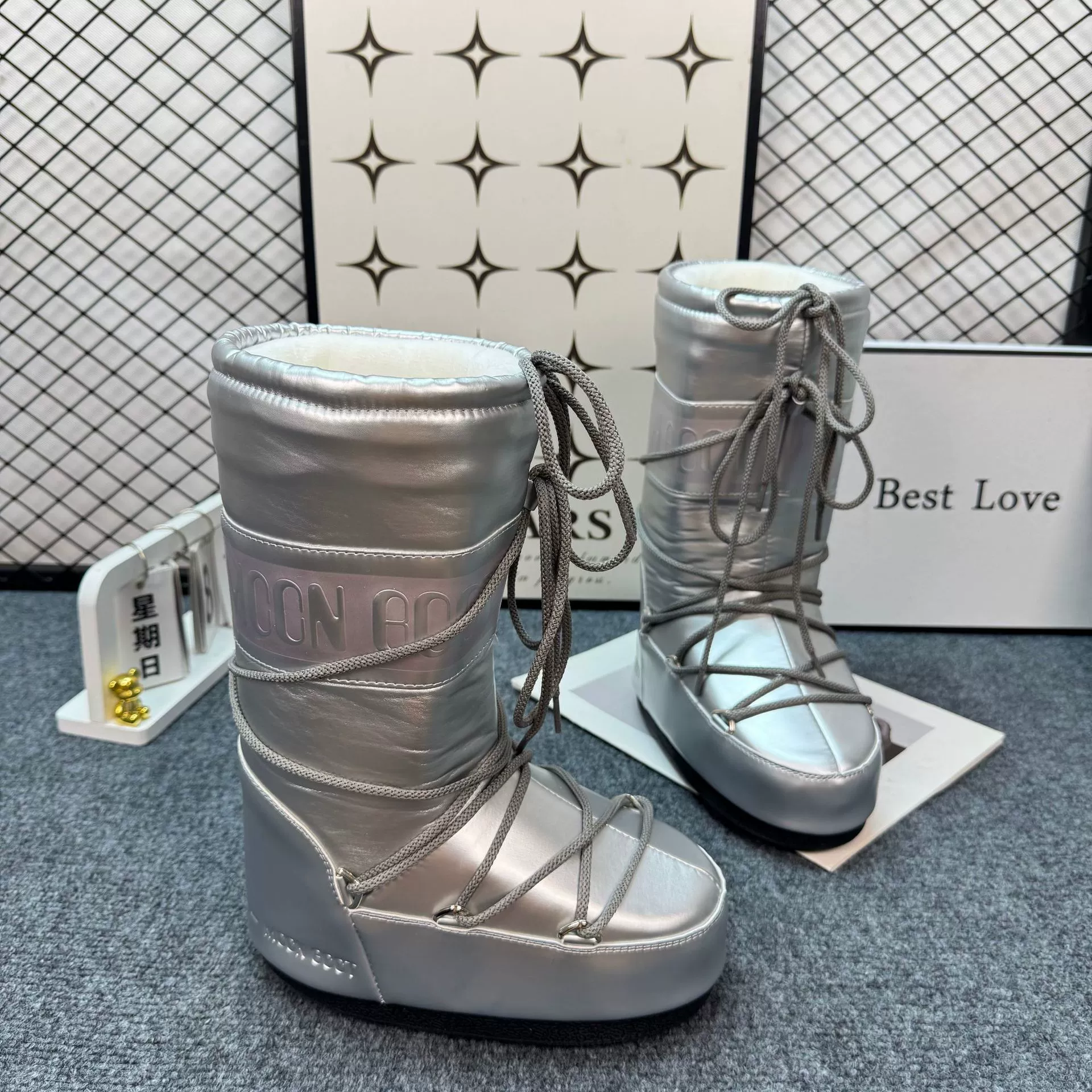 Space winter ski keep warm non-slip boots platform