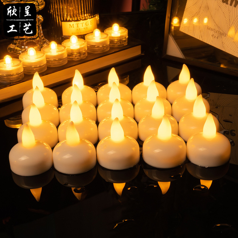 Led Floating Electronic Candle Light, Waterproof, Lights up When Exposed to Water, Simulated Tea Light, Wedding, Bar, Swimming Pool Atmosphere Decoration