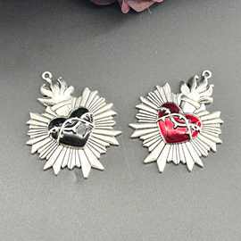 新款心形徽章丝巾扣欧美中性风冷淡风饰品优雅爱心配件批发