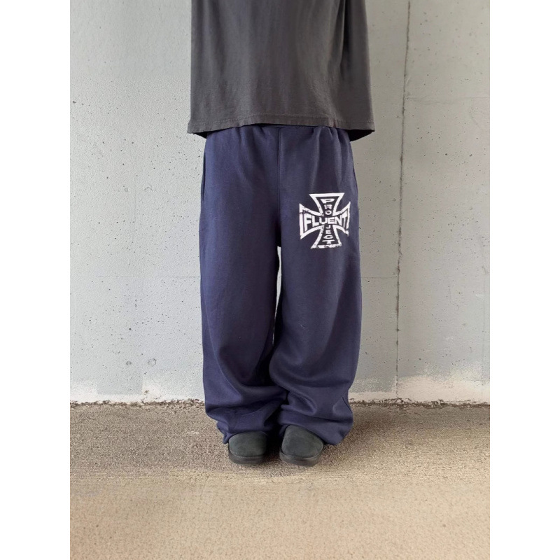 Herenkleding Fluent bedrukte joggingbroek High Street Fashion Y2K-stijl elastische taille losse casual broek voor mannen en vrouwen_voghion.com