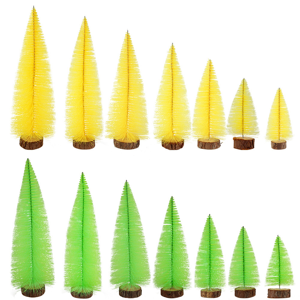 Amazonas mini árbol de Navidad fluorescente color pines de árbol de Navidad ventana decoración de escritorio imitación decoración de árbol pequeño