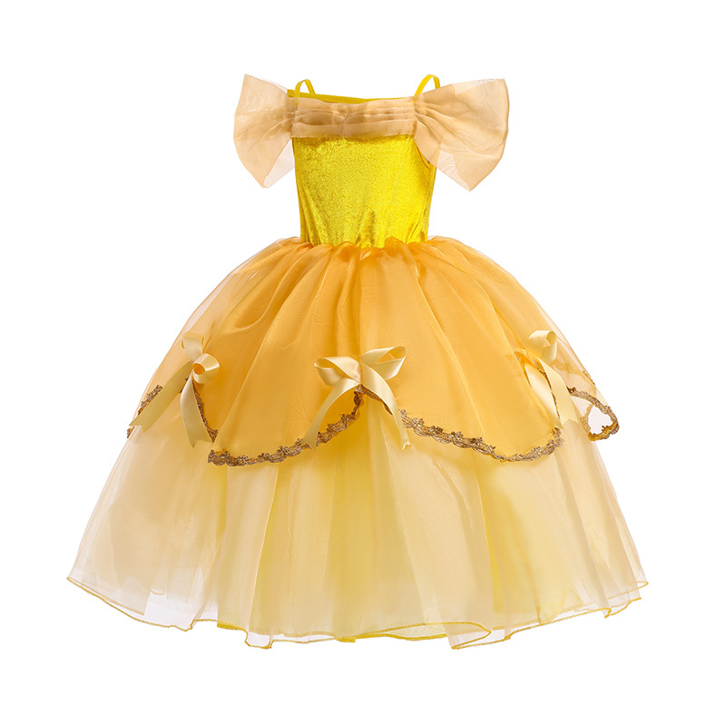Princesa Beier belleza y bestia de los niños vestido Navidad pettiskirt princesa Bell traje comercio exterior