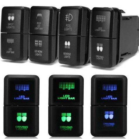 2018新品  丰田双按键开关 LED蓝绿交替灯光 配线束